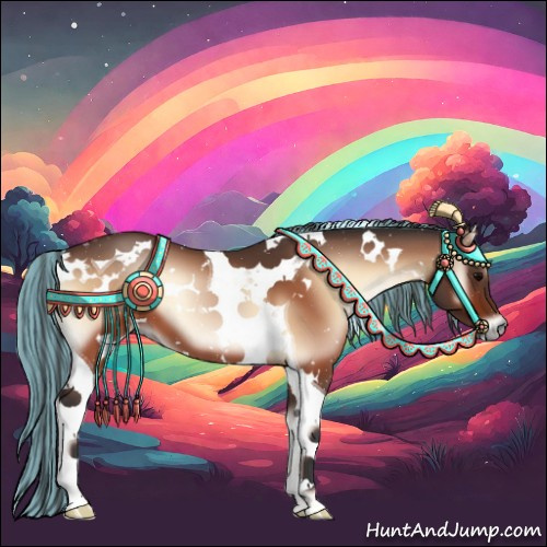 Horse Color:Painted White Spotted Bay Onyx Tobiano 