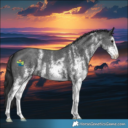 Horse Color:White Spotted Black 