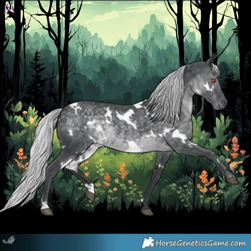 Horse Color:White Spotted Silver Black Chinchilla