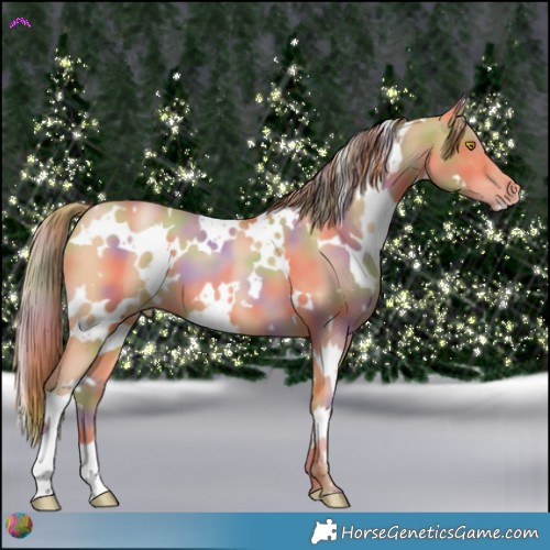 Horse Color:Nacre White Spotted Bay Pearl 
