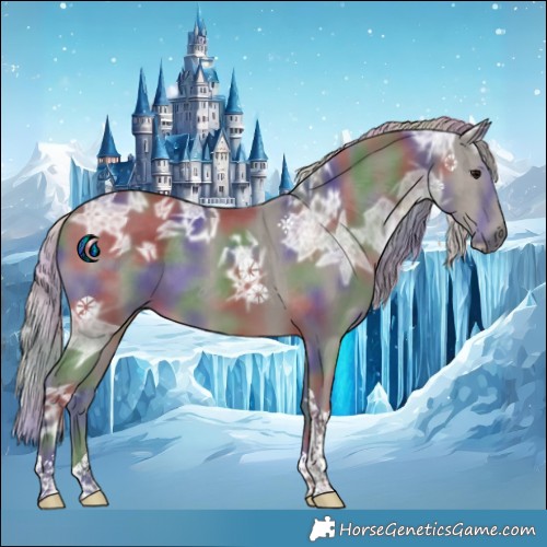 Horse Color:Nacre Silver Black Ice Tobiano 