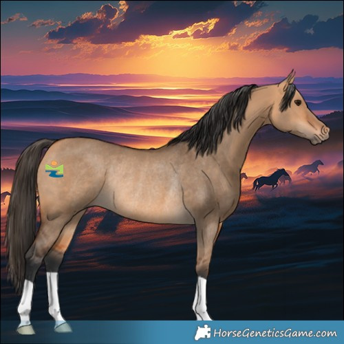 Horse Color:Bay Dun Rabicano 