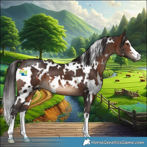 Horse Color:White Spotted Brown 