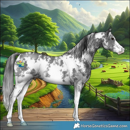 Horse Color:White Spotted Black Sabino 
