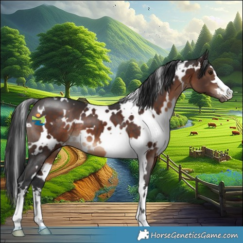 Horse Color:White Spotted Brown 