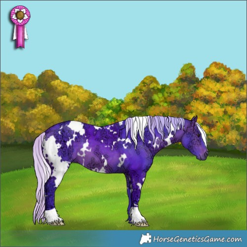 Horse Color:Watercolor White Spotted Silver Brown Ice 