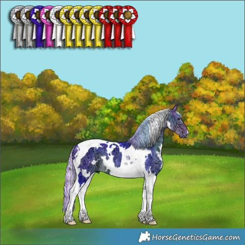 Horse Color:Watercolor White Spotted Silver Buckskin Ice Tobiano 