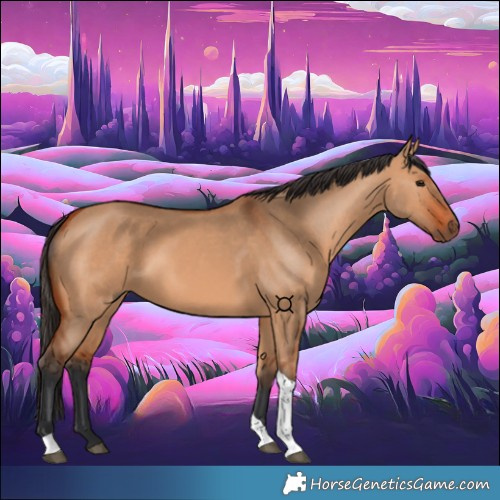 Horse Color:Bay Dun Tobiano 