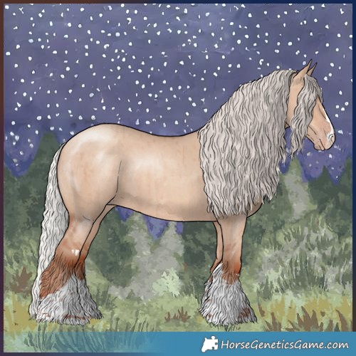 Horse Color:Silver Sable Champagne Dun Rabicano Brindle 