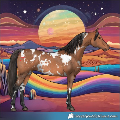 Horse Color:White Spotted Bay Rabicano 