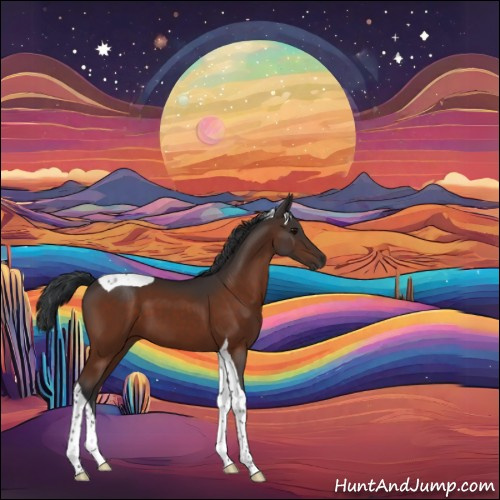Horse Color:Bay Tobiano 