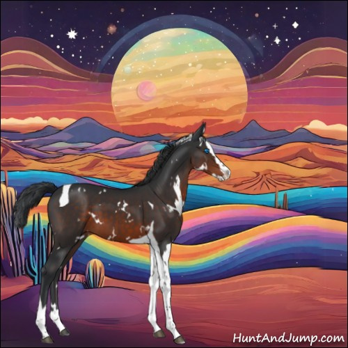 Horse Color:White Spotted Brown Splash Tobiano 