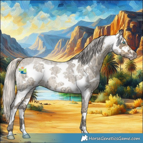 Horse Color:White Spotted Silver Sable Cream Champagne Ice Roan Frame 