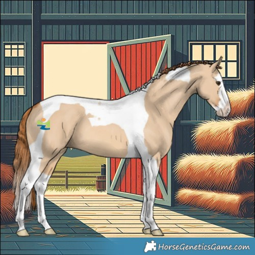 Horse Color:Red Dun Splash Tobiano 