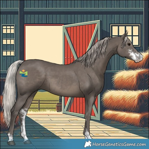 Horse Color:Silver Black Sabino 