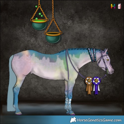 Horse Color:Watercolor Brown Dun Tobiano Rabicano 