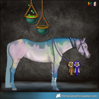 Horse Color:Watercolor Brown Dun Tobiano Rabicano