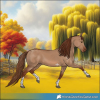 Horse Color:Red Dun Tobiano 