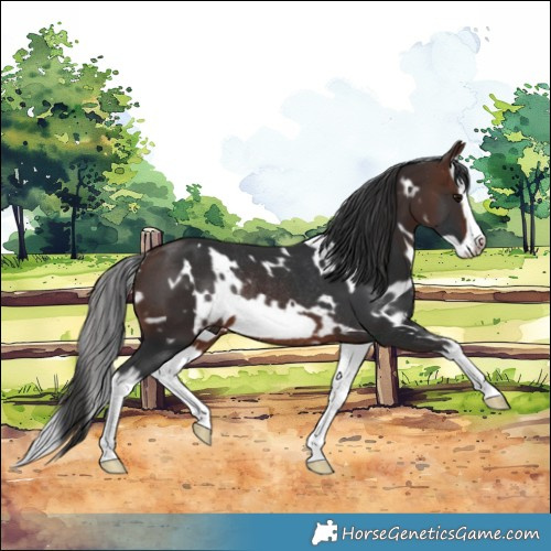 Horse Color:White Spotted Brown Splash Frame Rabicano 