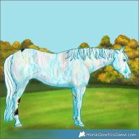 Horse Color:Thunderstruck Cremello Ice Tobiano 