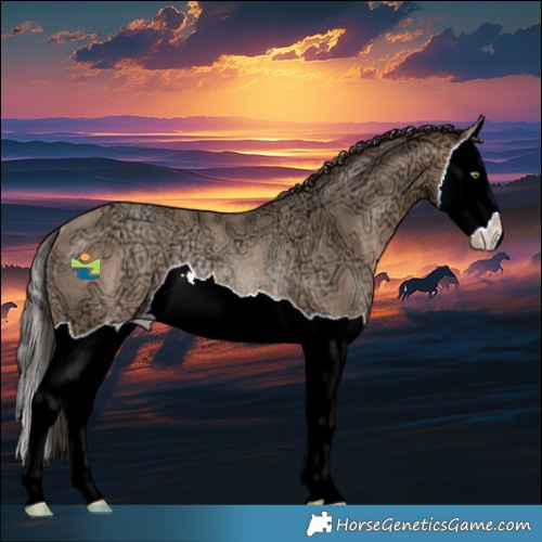 Horse Color:Amber Champagne Ice Splash Rabicano 