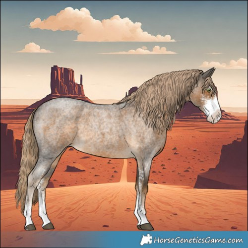 Horse Color:Chocolate Palomino Roan Sabino 