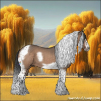 Horse Color:Brown Roan Dun Splash Tobiano Frame 