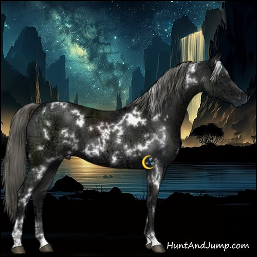 Horse Color:White Spotted Liver Chestnut Ice Mushroom 