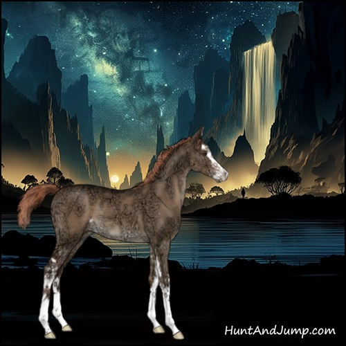 Horse Color:White Spotted Liver Red Dun Ice Splash Rabicano 