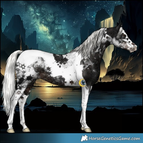 Horse Color:Liver Chestnut Ice Mushroom Splash Tobiano Rabicano