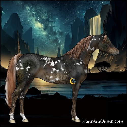 Horse Color:Gray White Spotted Chocolate Palomino Ice 
