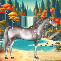 Horse Color:Platinum White Spotted Chocolate Palomino Onyx Sabino