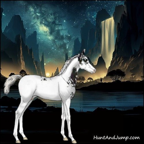 Horse Color:White Spotted Midnight Liver Chestnut Ice Mushroom Splash Tobiano 