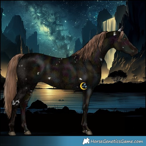 Horse Color:White Spotted Midnight Liver Red Dun Ice