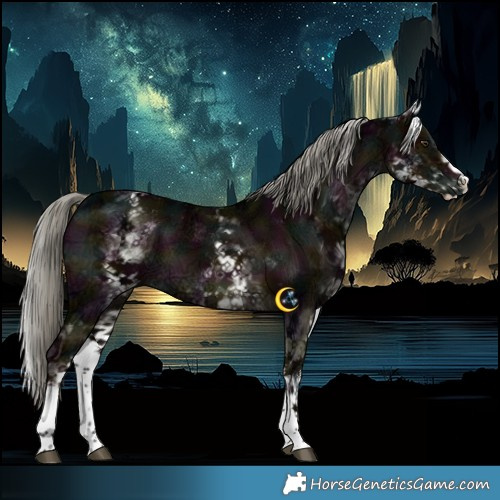 Horse Color:White Spotted Midnight Liver Chestnut Ice Mushroom 