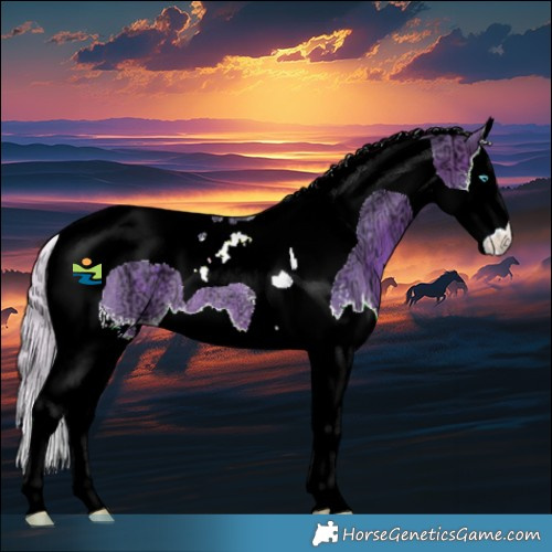 Horse Color:Watercolor Silver Brown Ice Sabino Splash Tobiano Rabicano 