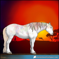 Horse Color:Nacre White Spotted Buckskin Pearl Splash Varnish 