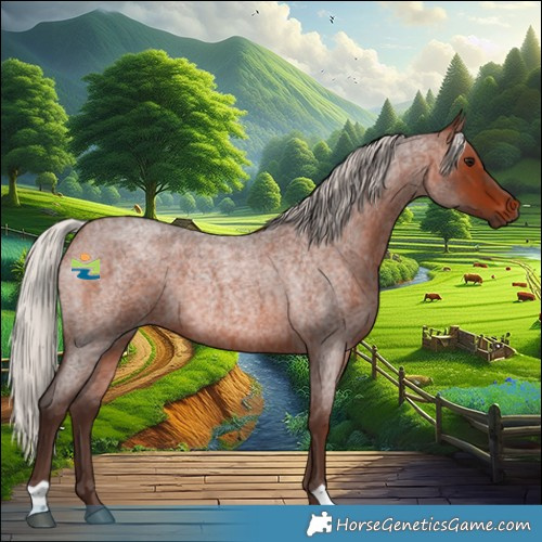 Horse Color:Silver Brown Roan Rabicano 