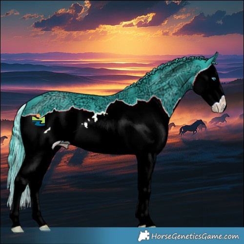 Horse Color:Watercolor Black Ice Splash 