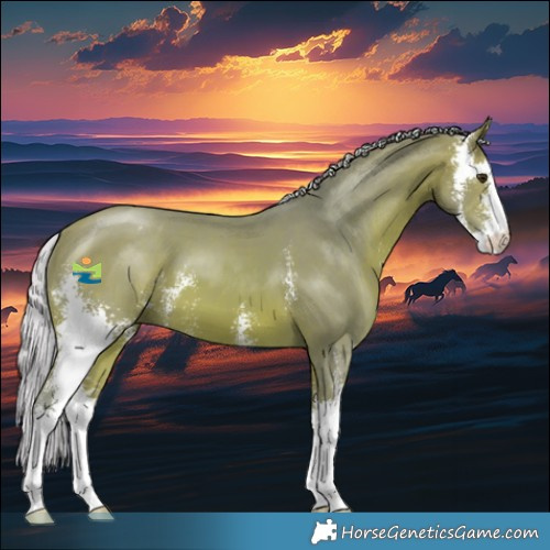 Horse Color:Watercolor Silver Bay Sabino 