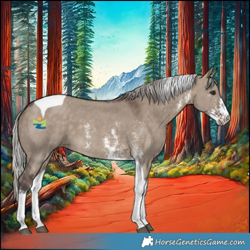 Horse Color:Silver Brown Dun Sabino Tobiano 