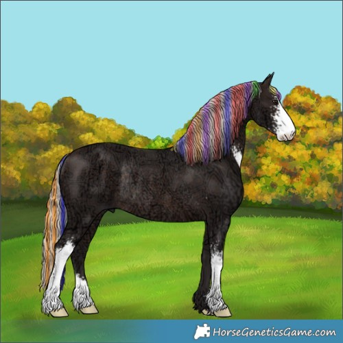 Horse Color:Painted Silver Brown Ice Sabino Rabicano 