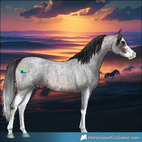 Horse Color:Brown Roan Sabino 