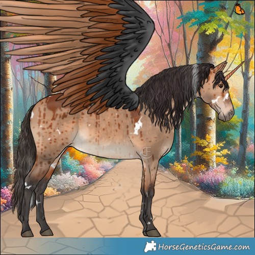 Horse Color:White Spotted Bay Dun Brindle