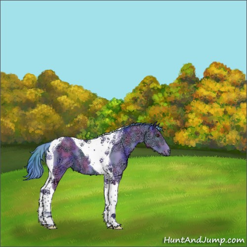 Horse Color:Nacre Watercolor Bay Ice Tobiano 