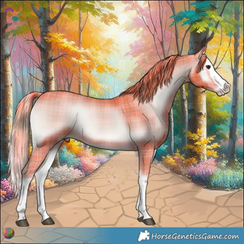 Horse Color:Watercolor Plaid  Liver Red Onyx Splash Rabicano 
