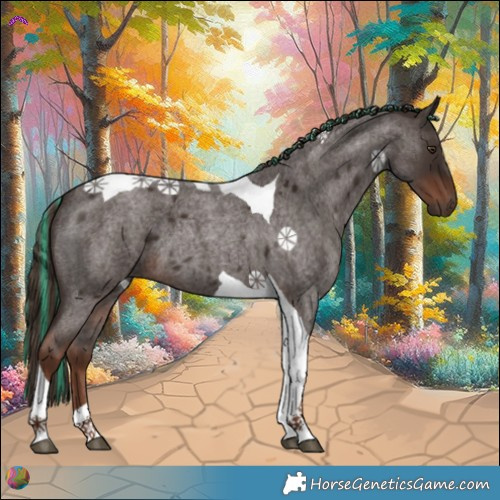 Horse Color:Painted Liver Red Roan Tobiano 