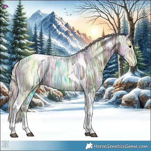 Horse Color:Silver Black Ice Tobiano