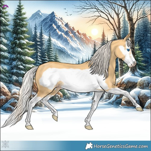 Horse Color:Silver Amber Cream Champagne Dun Splash Frame 