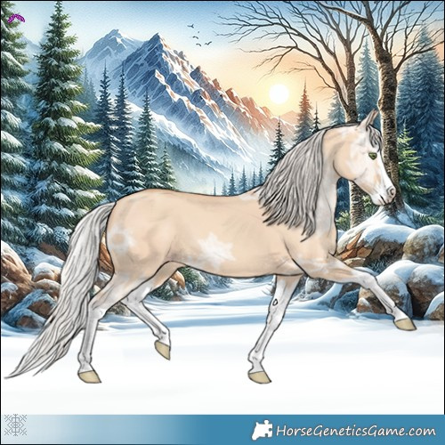 Horse Color:Silver Amber Champagne Ice Dun Splash